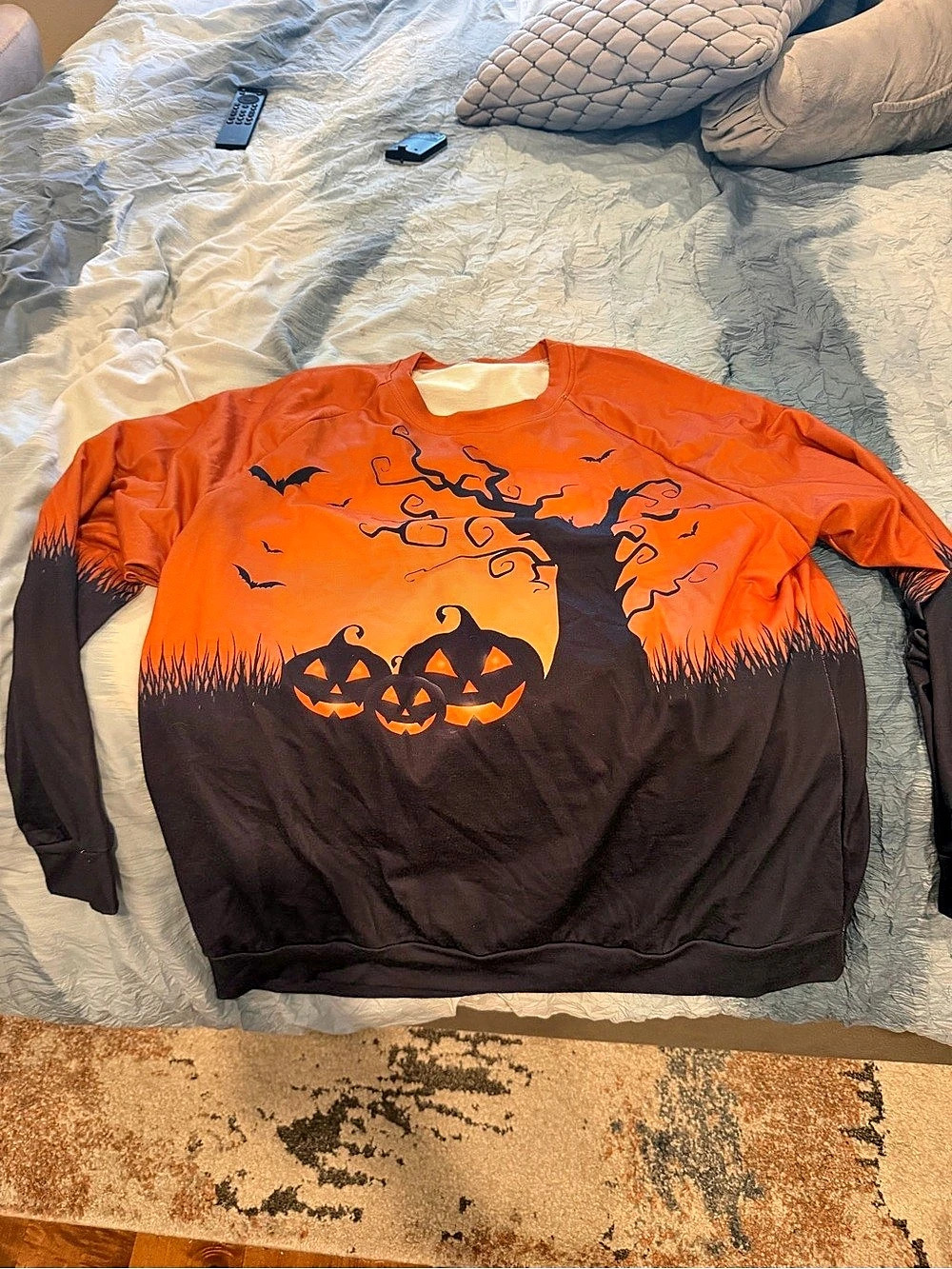 Halloween Pumpkin Graphic Sweatshirt in Orange & Black